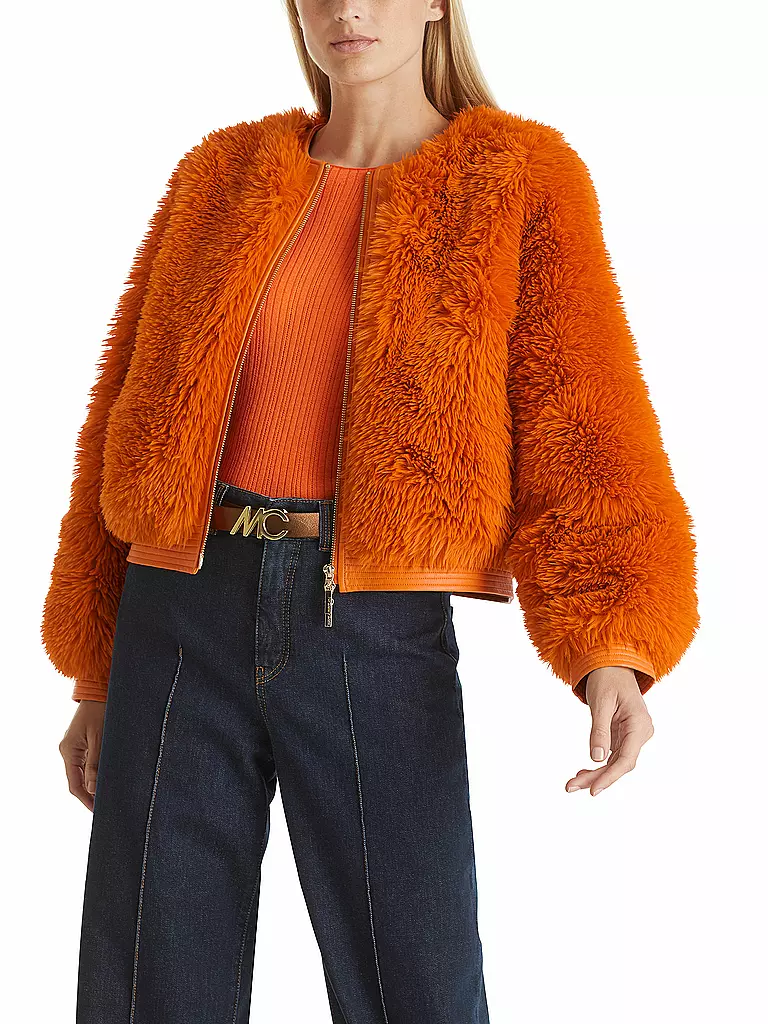 MARC CAIN | Jacke in Felloptik  | orange