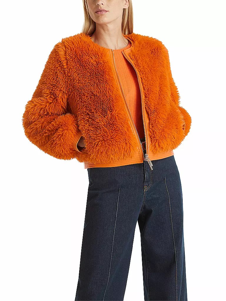 MARC CAIN | Jacke in Felloptik  | orange