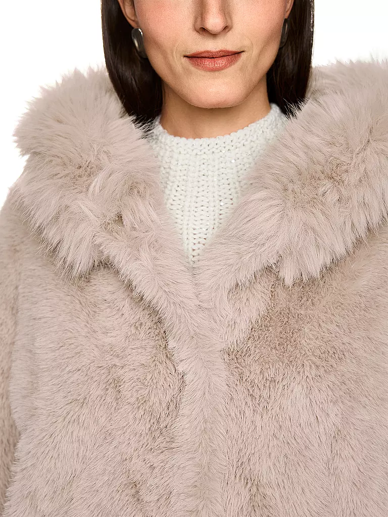 MARC CAIN | Mantel in Felloptik | creme