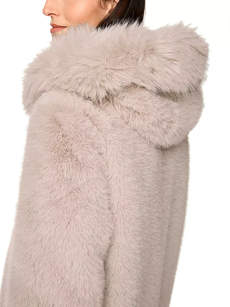 MARC CAIN | Mantel in Felloptik | creme