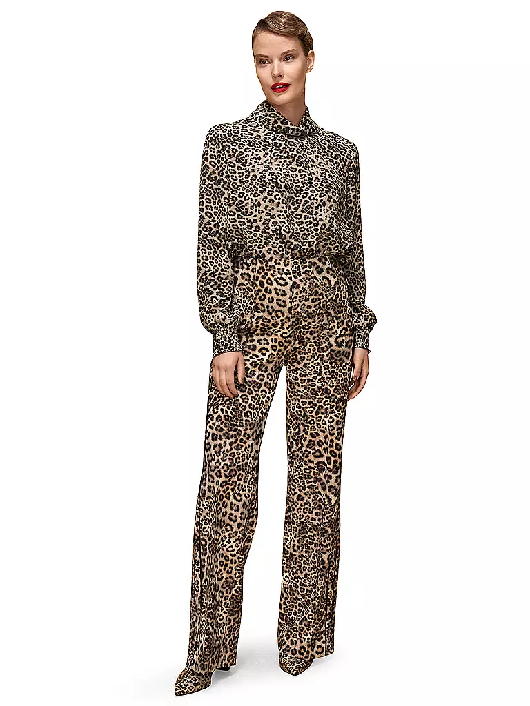 MARC CAIN | Marlenehose WINDER Wide Fit | hellbraun