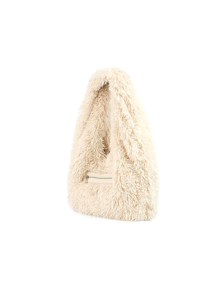 MARC CAIN | Tasche - Schultertasche in Felloptik | creme