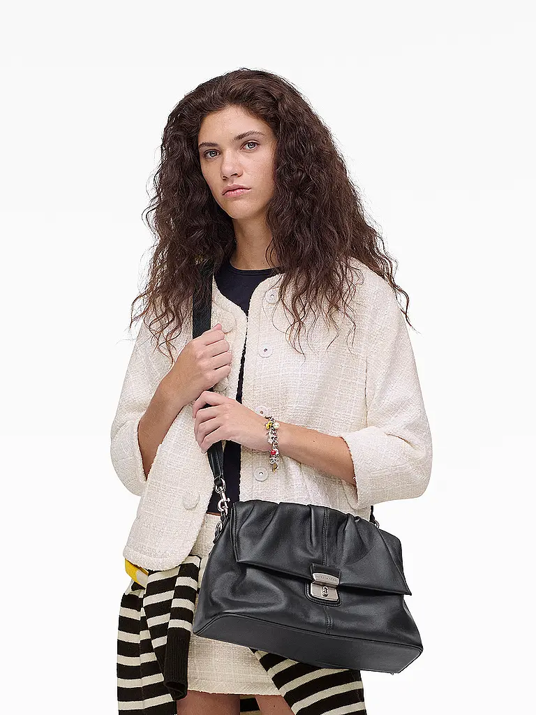 MARC JACOBS | Ledertasche - Schultertasche THE MESSENGER | Schwarz