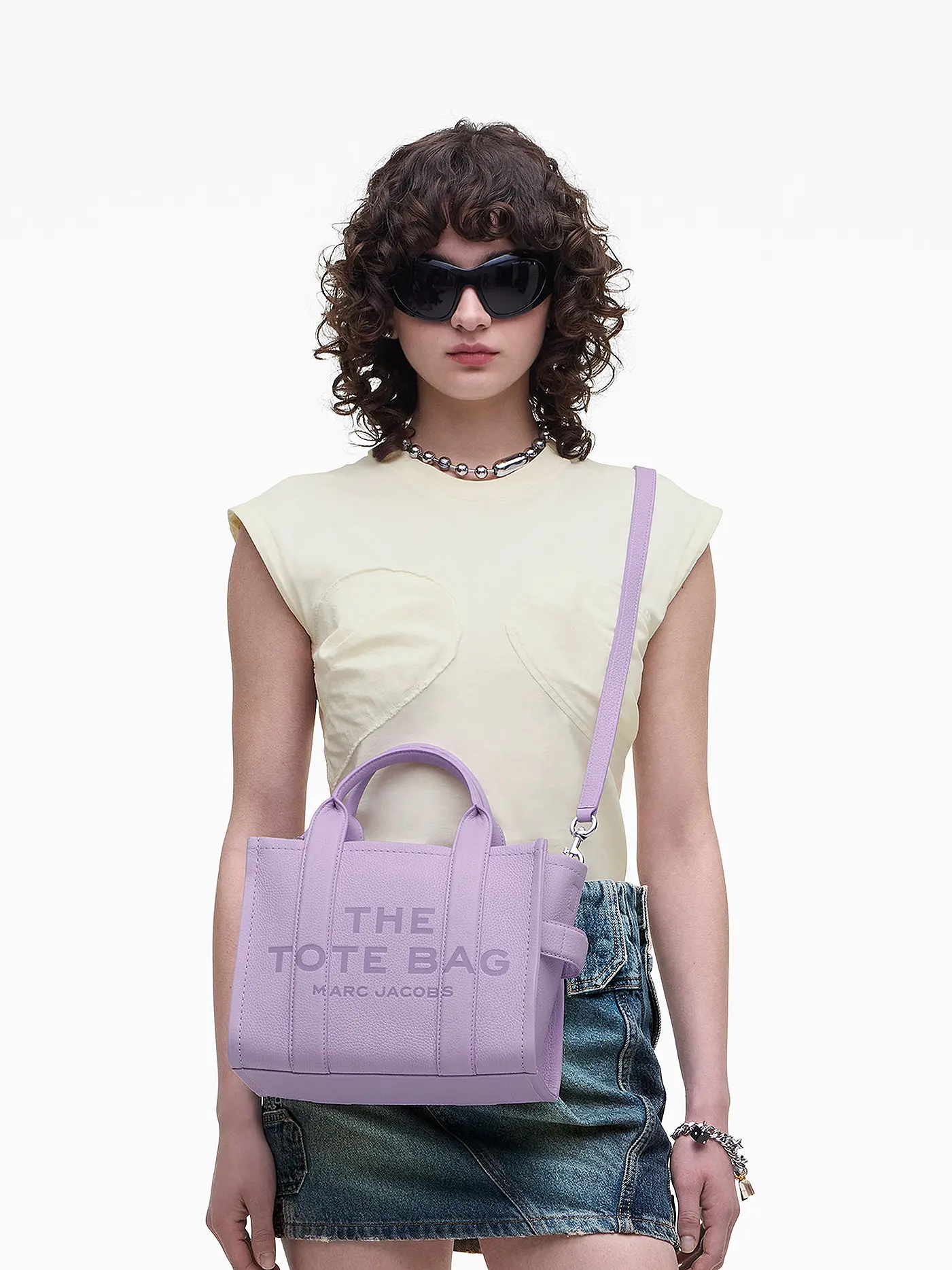 MARC JACOBS | Ledertasche - Tote Bag THE SMALL TOTE LEATHER | lila
