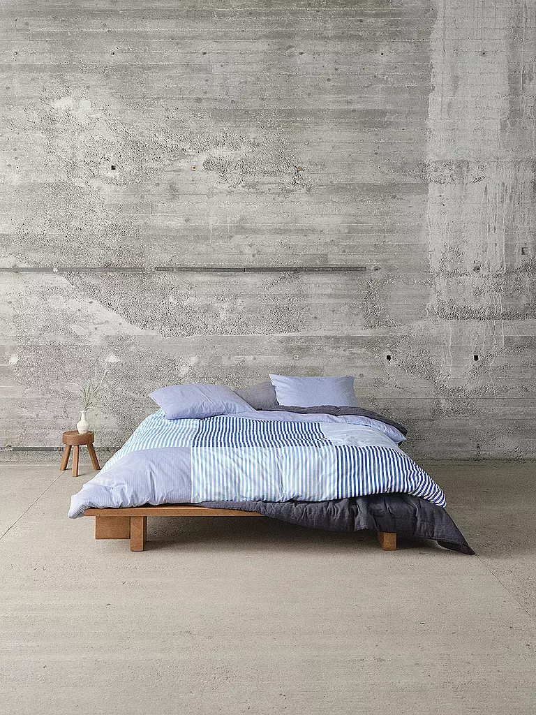 MARC O'POLO HOME | Satin Bettwäsche ELLAN 70x90cm/140x200cm Cool Cobalt | hellblau