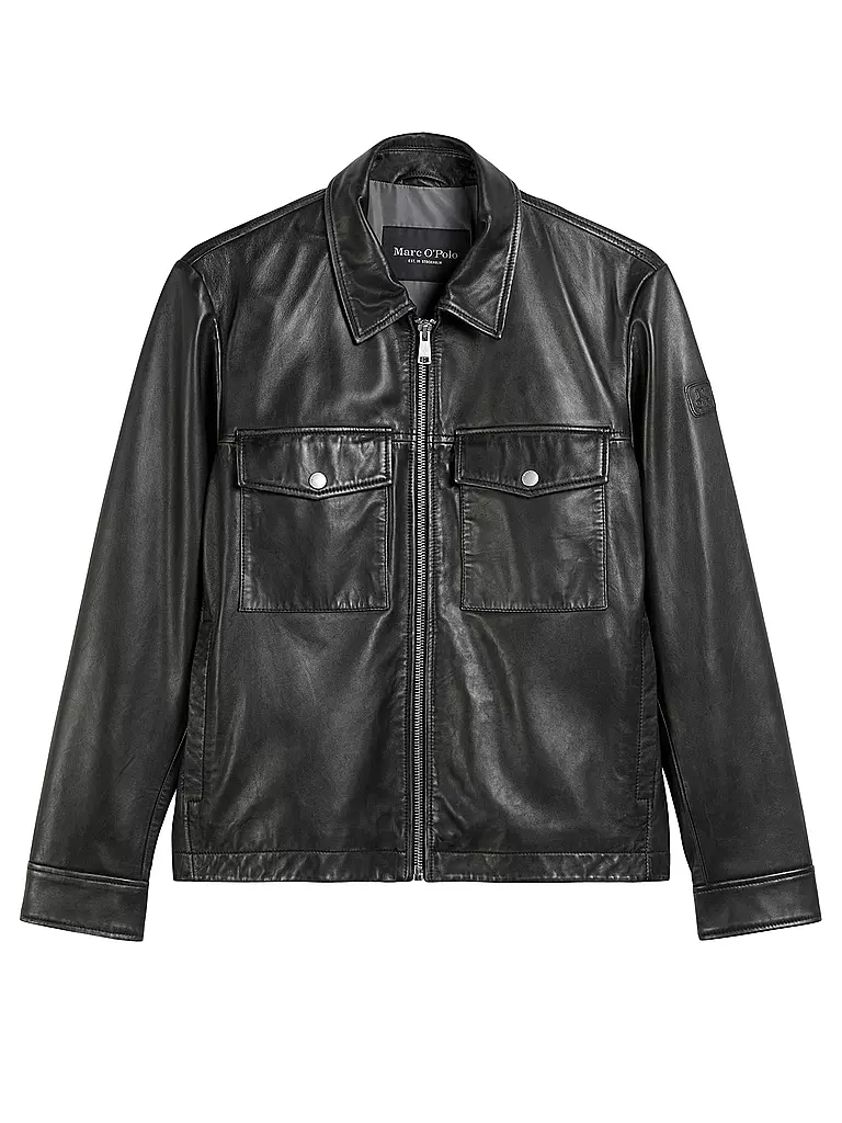 MARC O'POLO | Lederjacke | schwarz