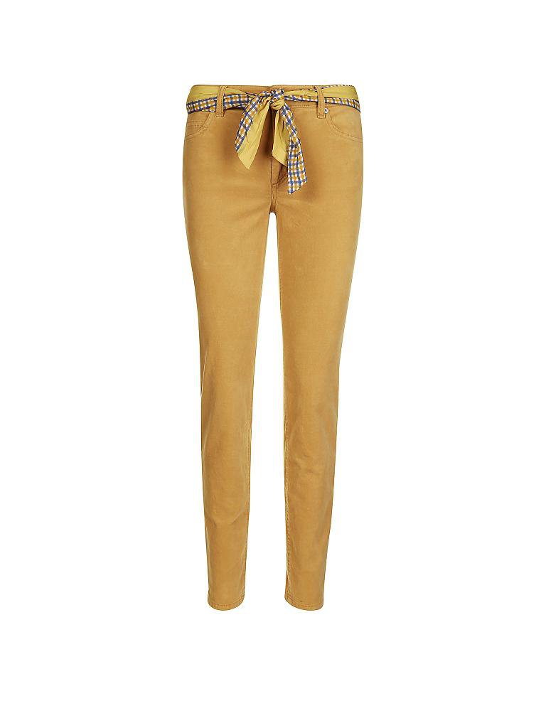 MARC O'POLO | Samtcord-Hose Slim-Fit "Alby" | gelb