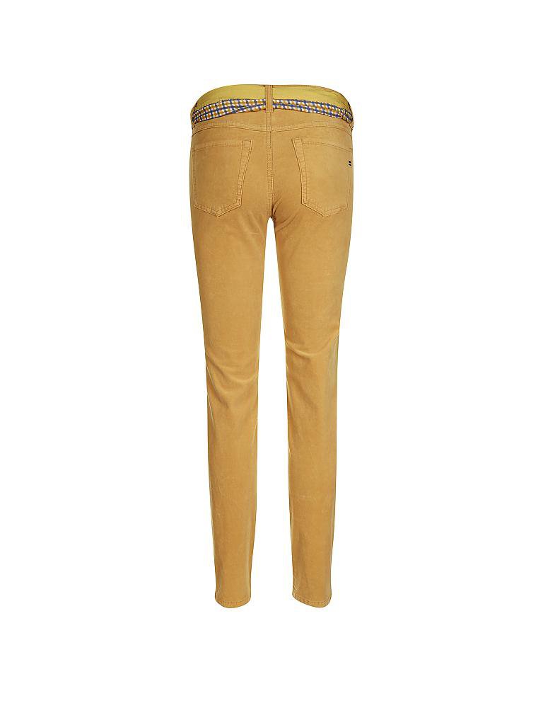 MARC O'POLO | Samtcord-Hose Slim-Fit "Alby" | gelb