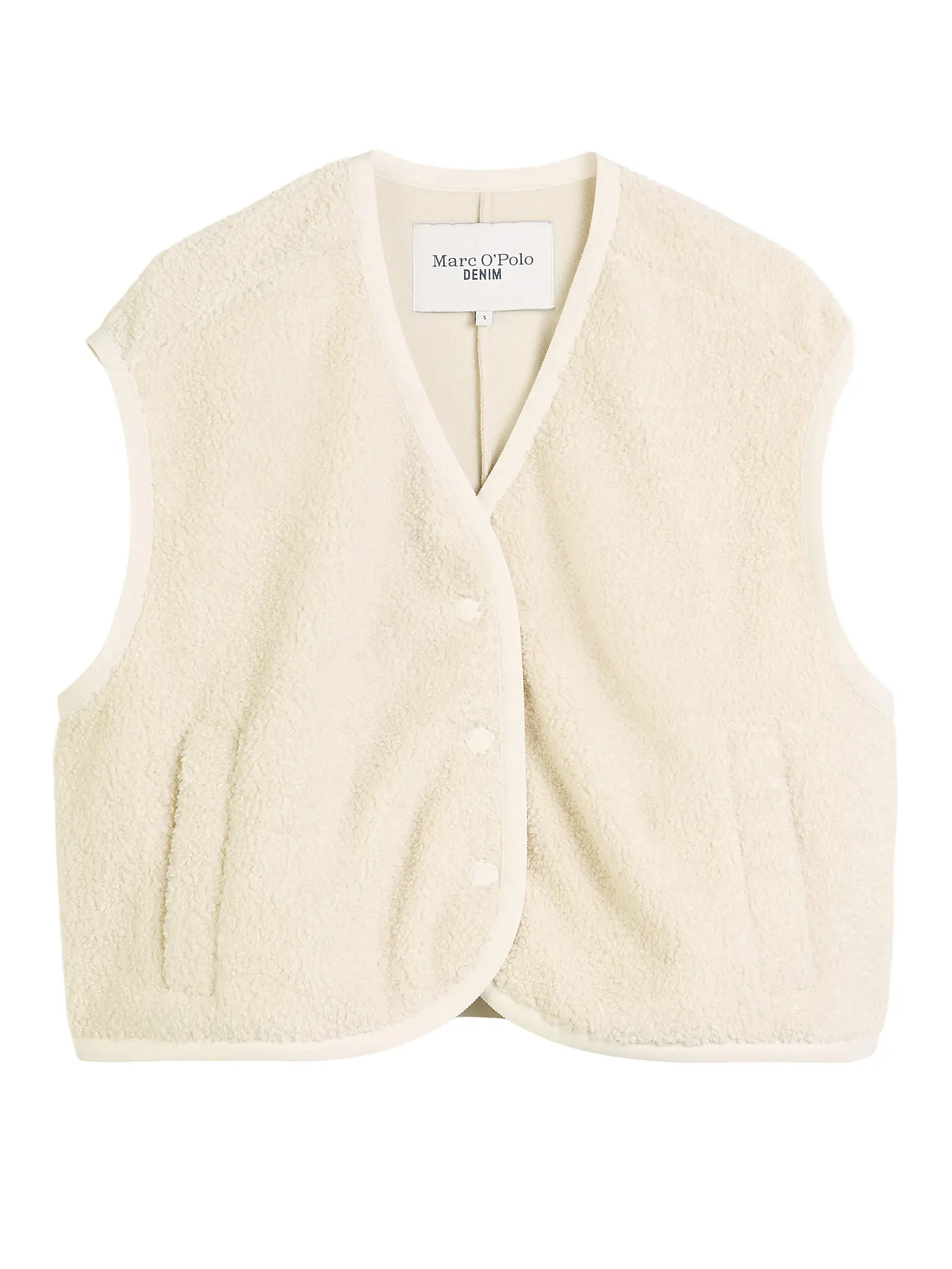 MARC O'POLO DENIM | Gilet in Felloptik  | creme