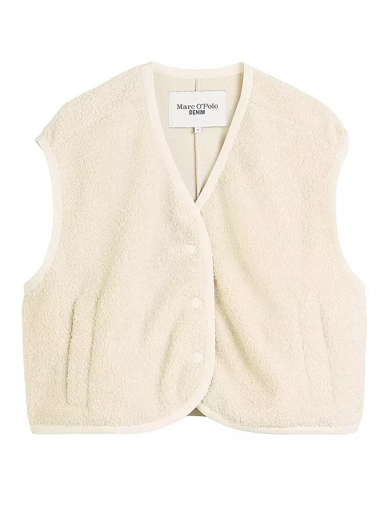MARC O'POLO DENIM | Gilet in Felloptik  | creme