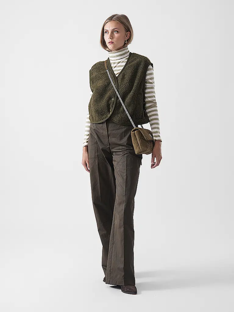 MARC O'POLO DENIM | Gilet in Felloptik  | olive