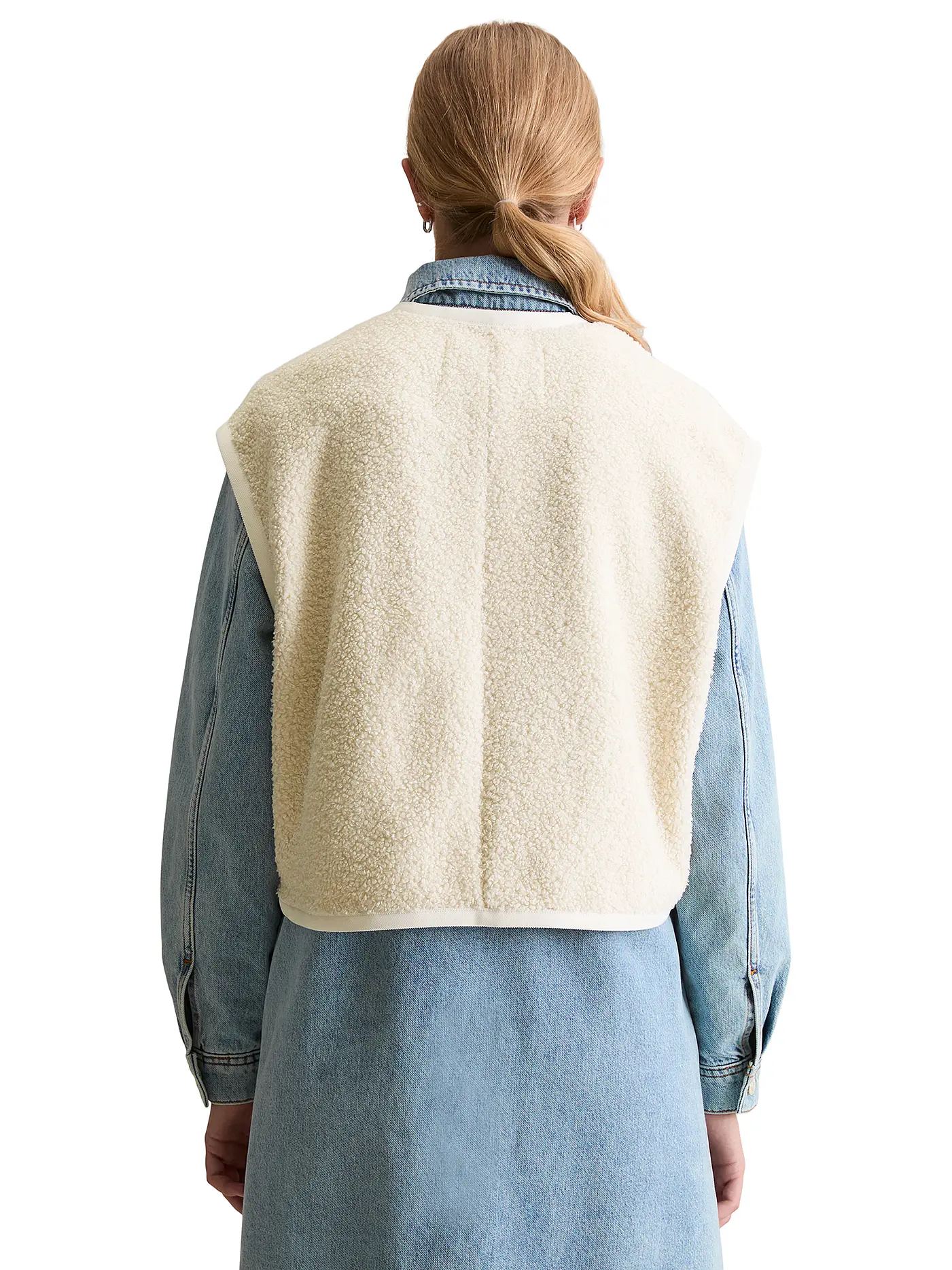 MARC O'POLO DENIM | Gilet in Felloptik  | creme