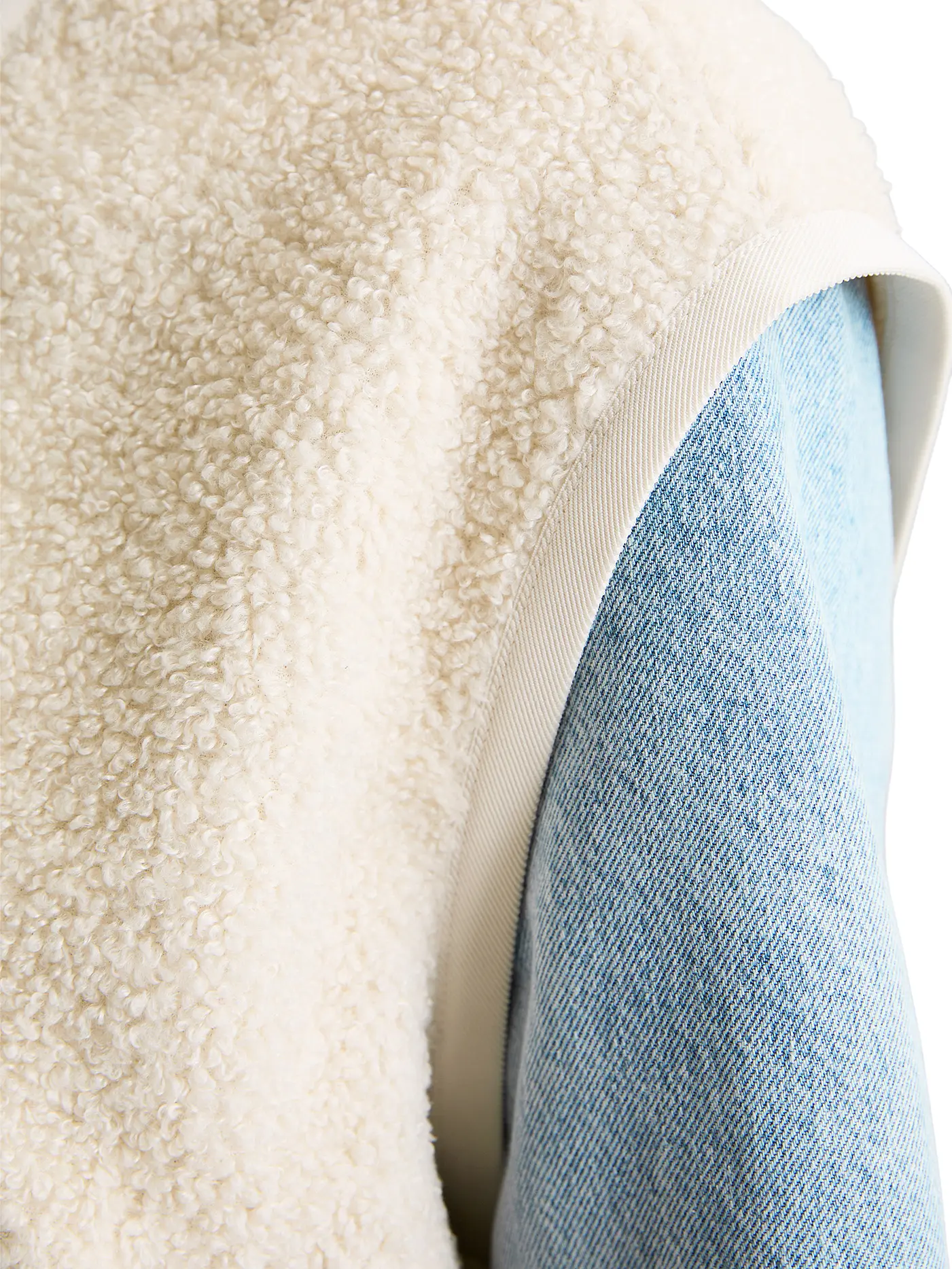 MARC O'POLO DENIM | Gilet in Felloptik  | creme