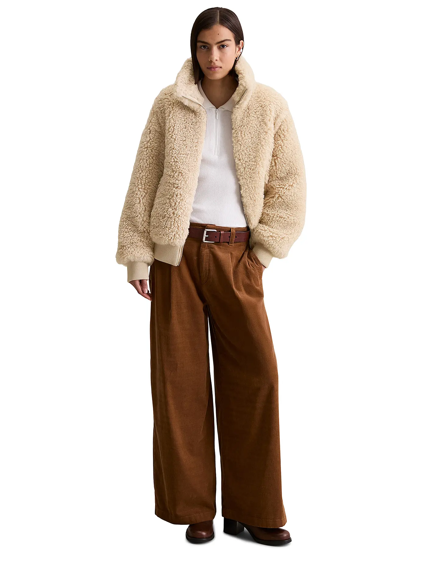 MARC O'POLO DENIM | Jacke in Felloptik  | beige