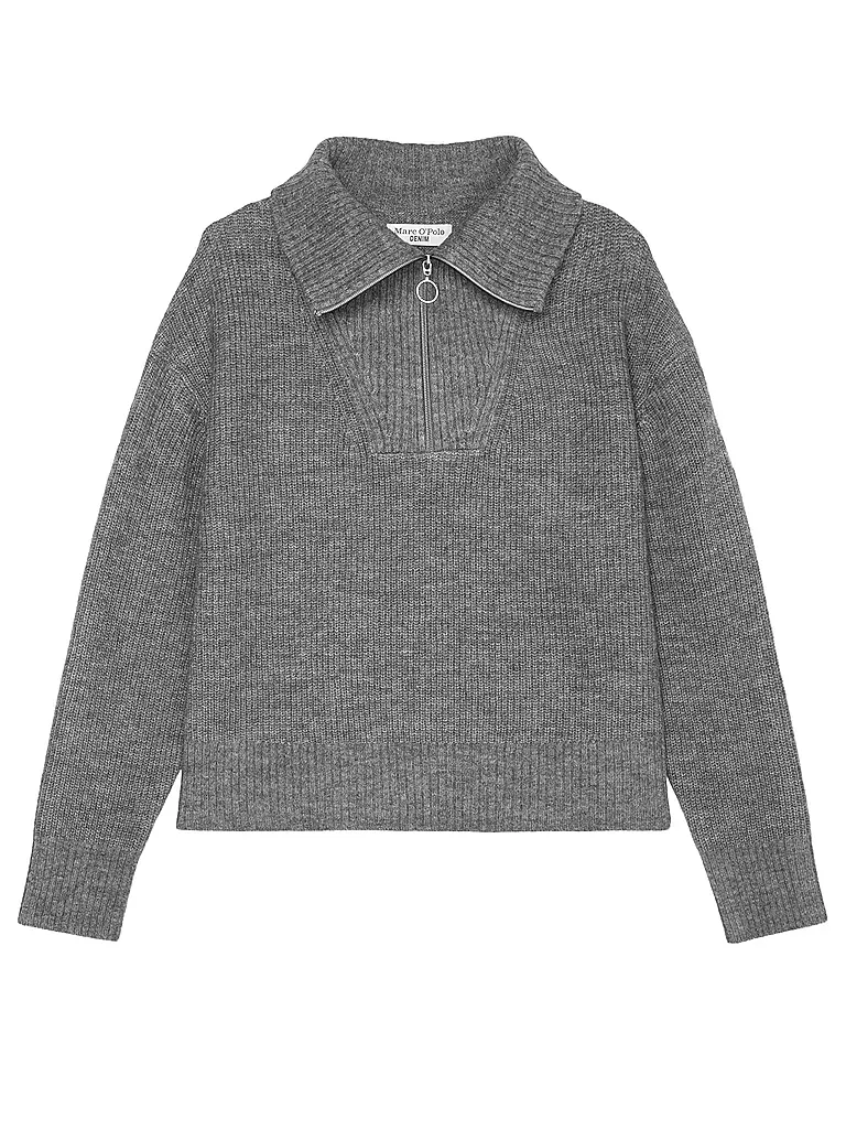 MARC O'POLO DENIM Troyer Pullover grau
