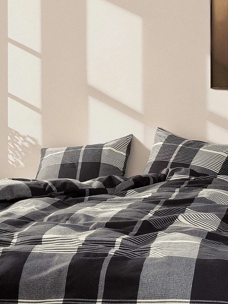 MARC O'POLO HOME | Flanell Bettwäsche ALVAR 70x90cm/140x200cm New Black | schwarz