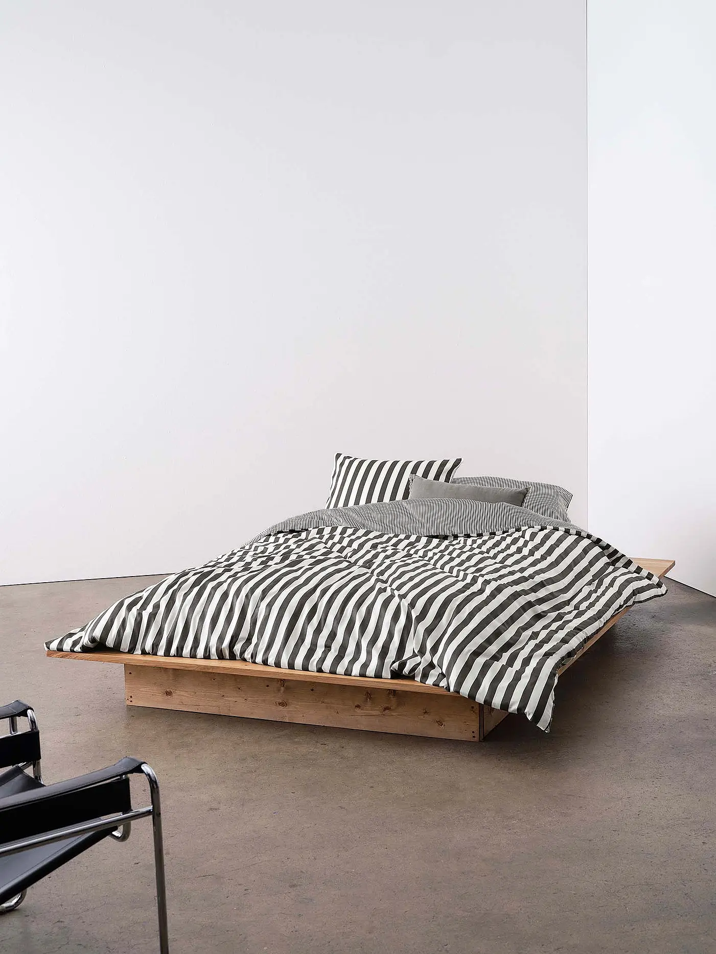 MARC O'POLO HOME | Satin Bettwäsche CLASSIC STRIPE 70x90cm/140x200cm Anthracite | grau