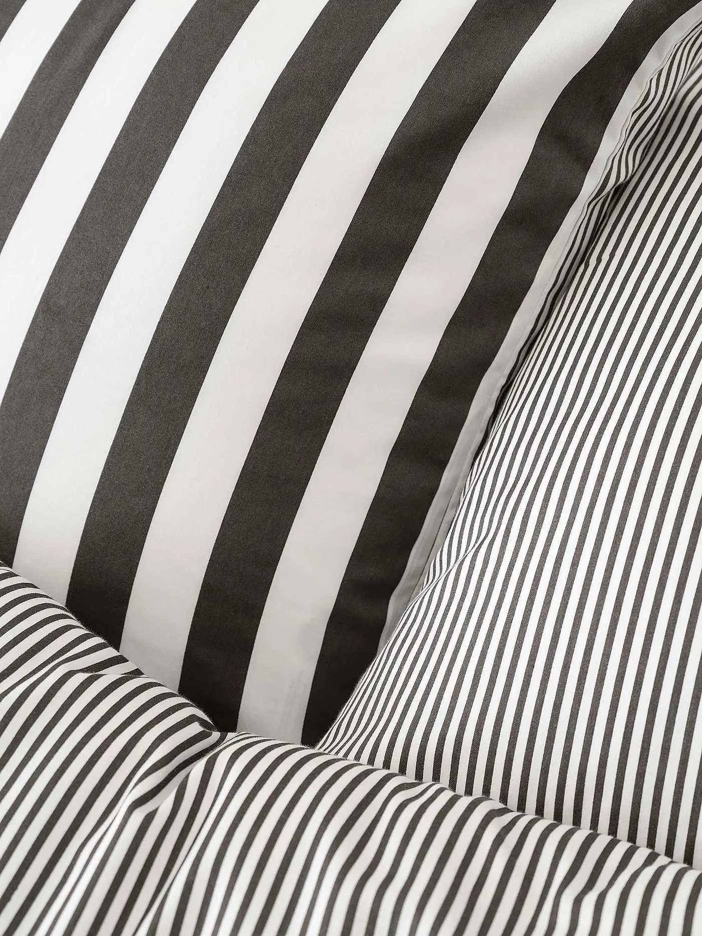 MARC O'POLO HOME | Satin Bettwäsche CLASSIC STRIPE 70x90cm/140x200cm Anthracite | grau
