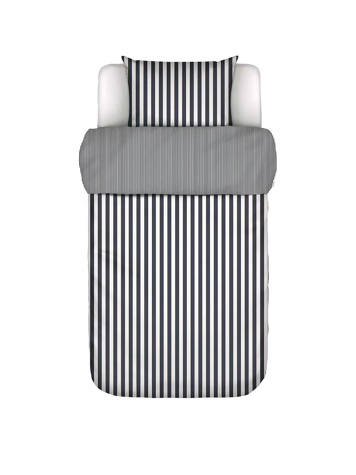 MARC O'POLO HOME | Satin Bettwäsche CLASSIC STRIPE 70x90cm/140x200cm Navy  | dunkelblau