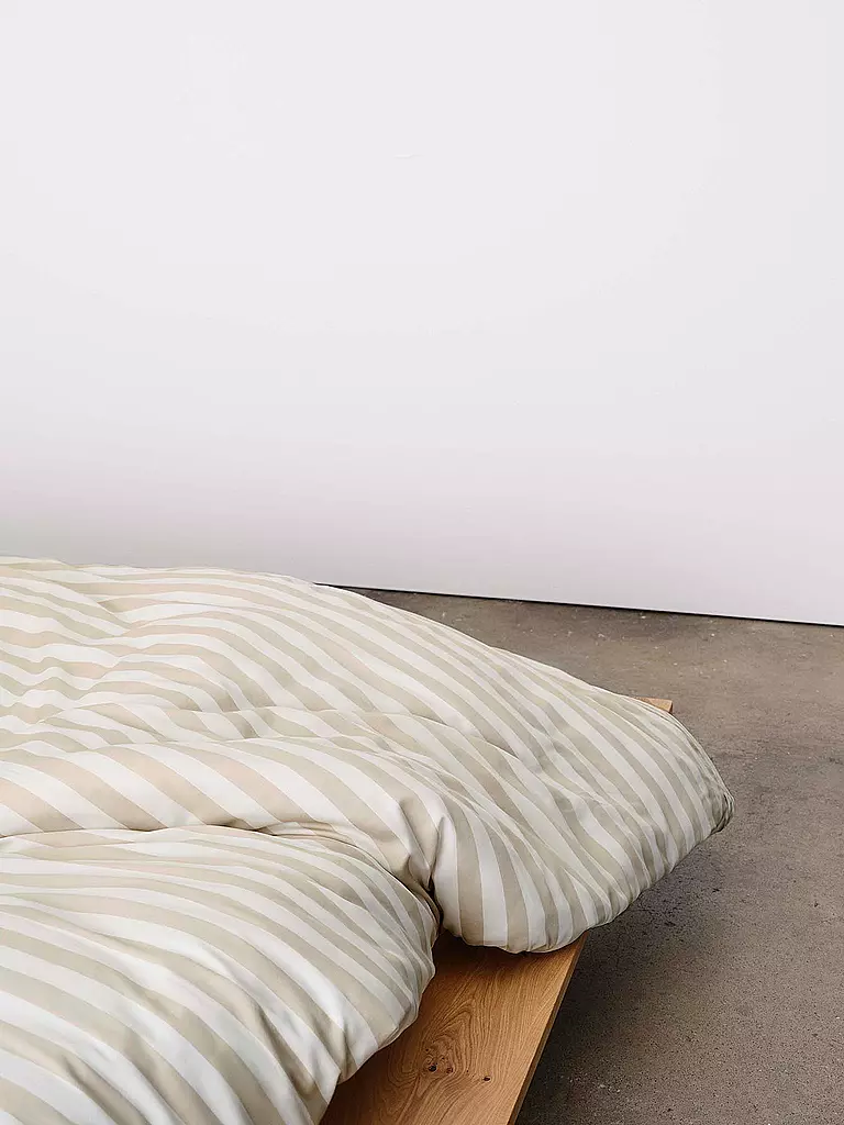 MARC O'POLO HOME | Satin Bettwäsche CLASSIC STRIPE 70x90cm/140x200cm Oatmel | rosa