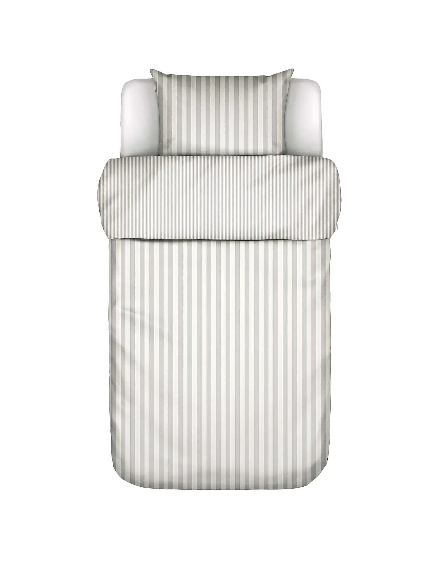 MARC O'POLO HOME | Satin Bettwäsche CLASSIC STRIPE 70x90cm/140x200cm Navy  | hellgrau