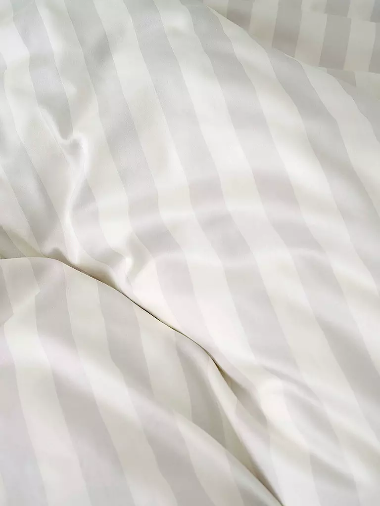 MARC O'POLO HOME | Satin Bettwäsche CLASSIC STRIPE 70x90cm/140x200cm Silver | rosa