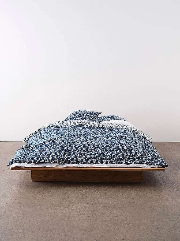 MARC O'POLO HOME | Satin Bettwäsche MONOGRAM 70x90cm / 140x200cm Space Blue | blau