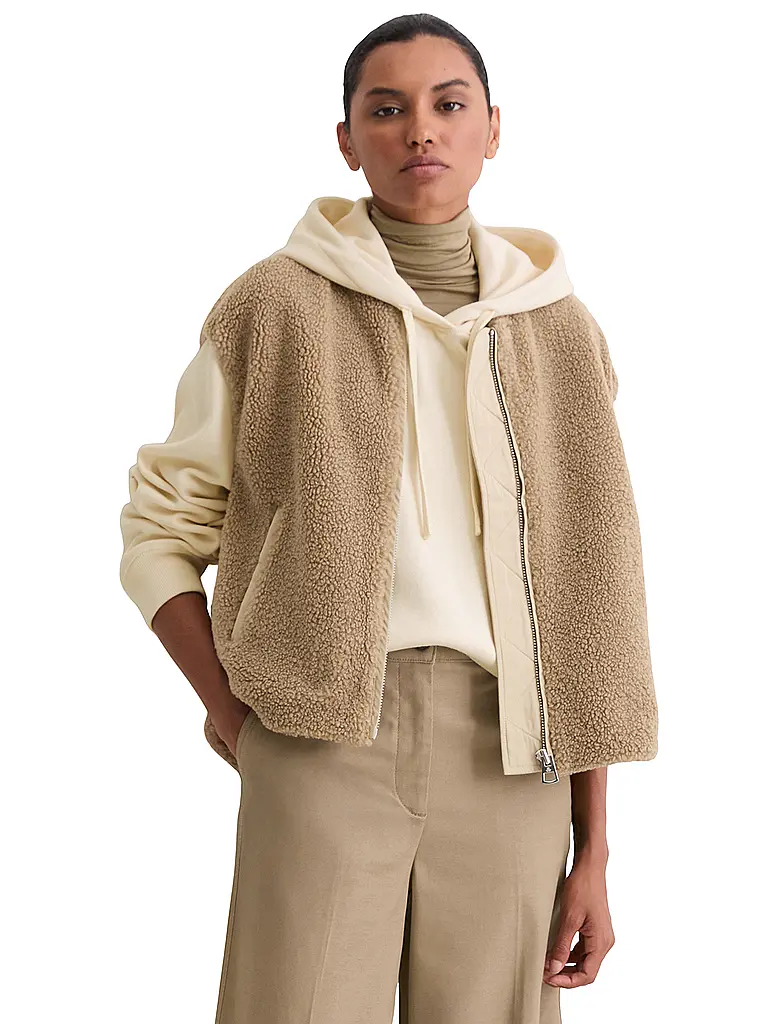 MARC O'POLO | Gilet aus Teddyfell | Braun