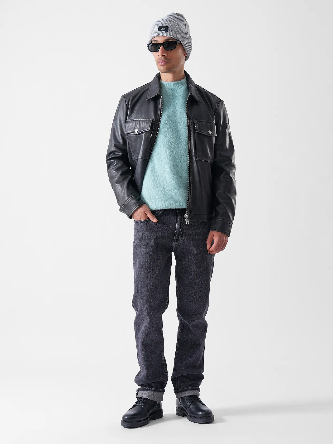MARC O'POLO | Lederjacke | schwarz