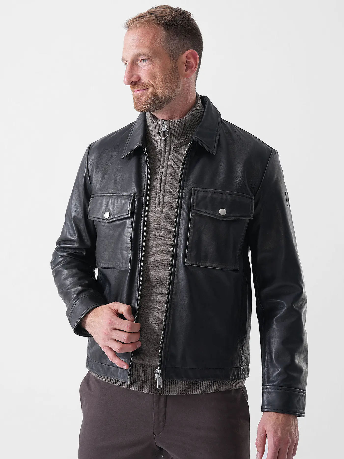 MARC O'POLO | Lederjacke | schwarz
