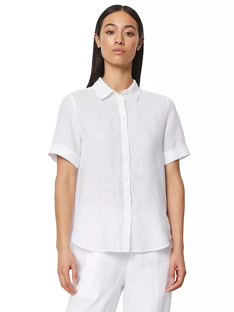 MARC O'POLO | Leinenbluse | Weiss