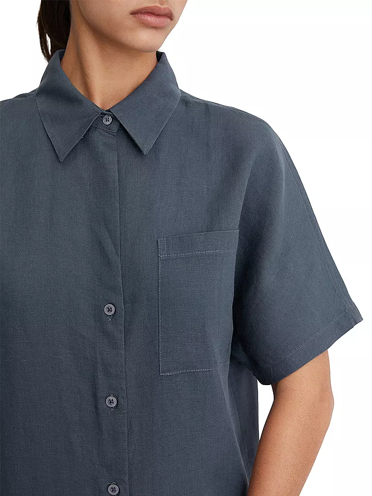 MARC O'POLO | Leinenbluse | hellgrau