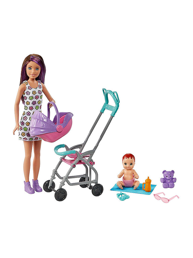 MATTEL | Barbie „Skipper Babysitters Inc.” Puppe mit Kinderwagen, Baby & Zubehör | keine Farbe