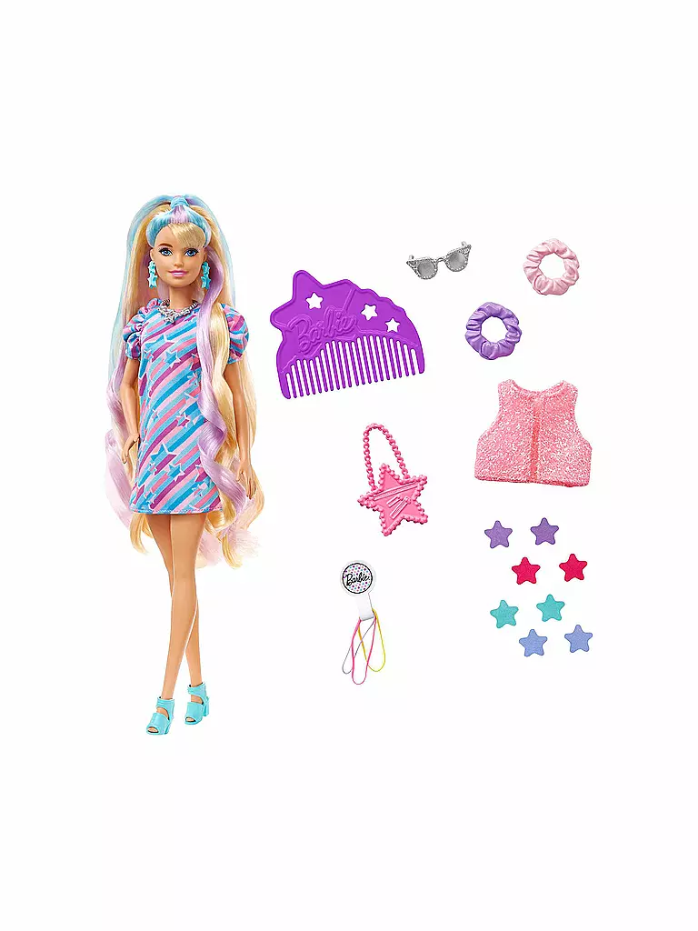 MATTEL | Barbie Totally Hair Puppe (blond) im Sternen-Print Kleid | keine Farbe