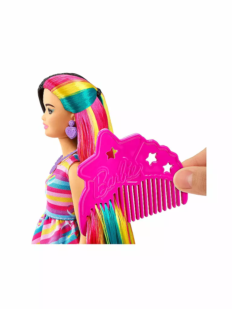 MATTEL | Barbie Totally Hair Puppe (schwarze Haare) im Herzchen-Print Kleid | keine Farbe