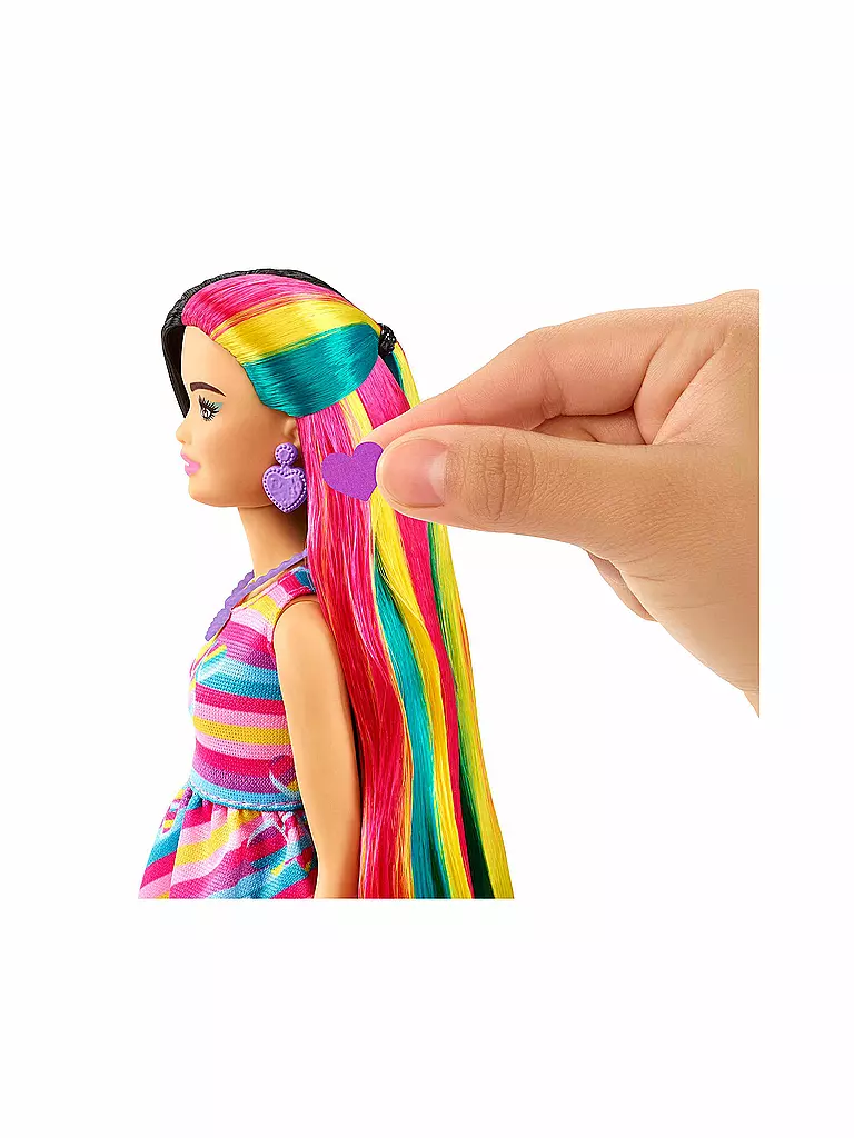 MATTEL | Barbie Totally Hair Puppe (schwarze Haare) im Herzchen-Print Kleid | keine Farbe
