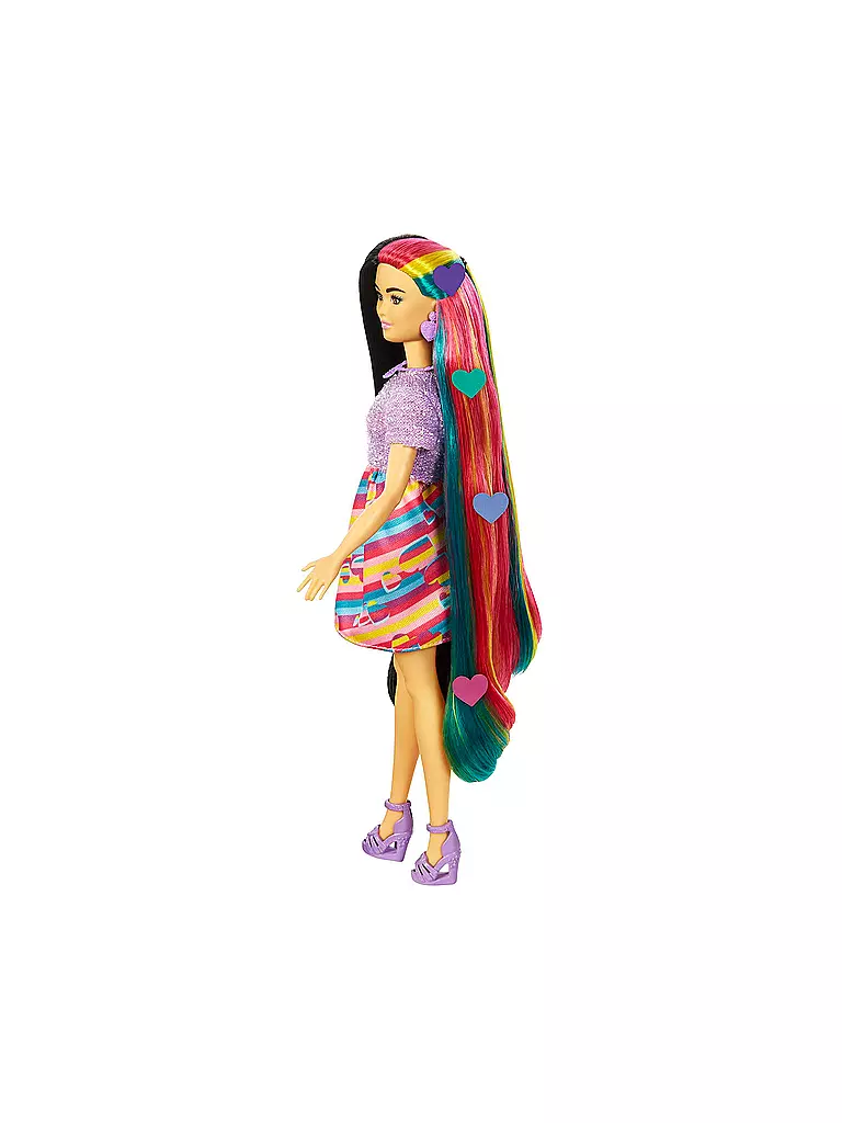 MATTEL | Barbie Totally Hair Puppe (schwarze Haare) im Herzchen-Print Kleid | keine Farbe
