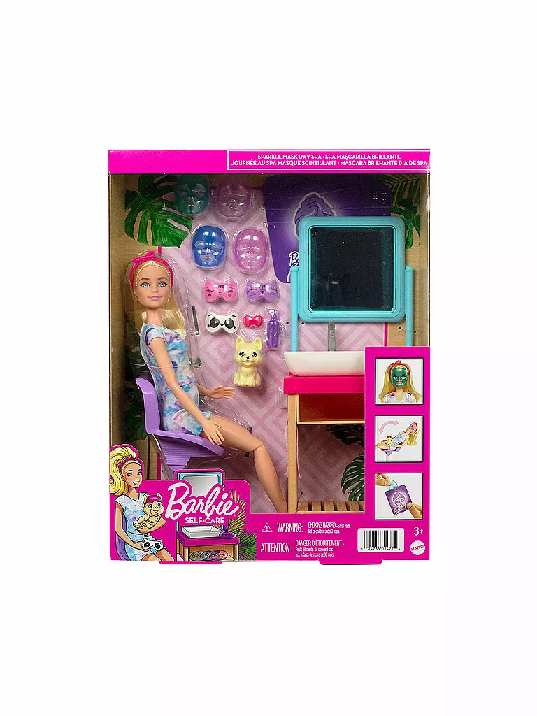 MATTEL | Barbie Wellness Sparkle Mask Spa Day Spielset mit Puppe | keine Farbe