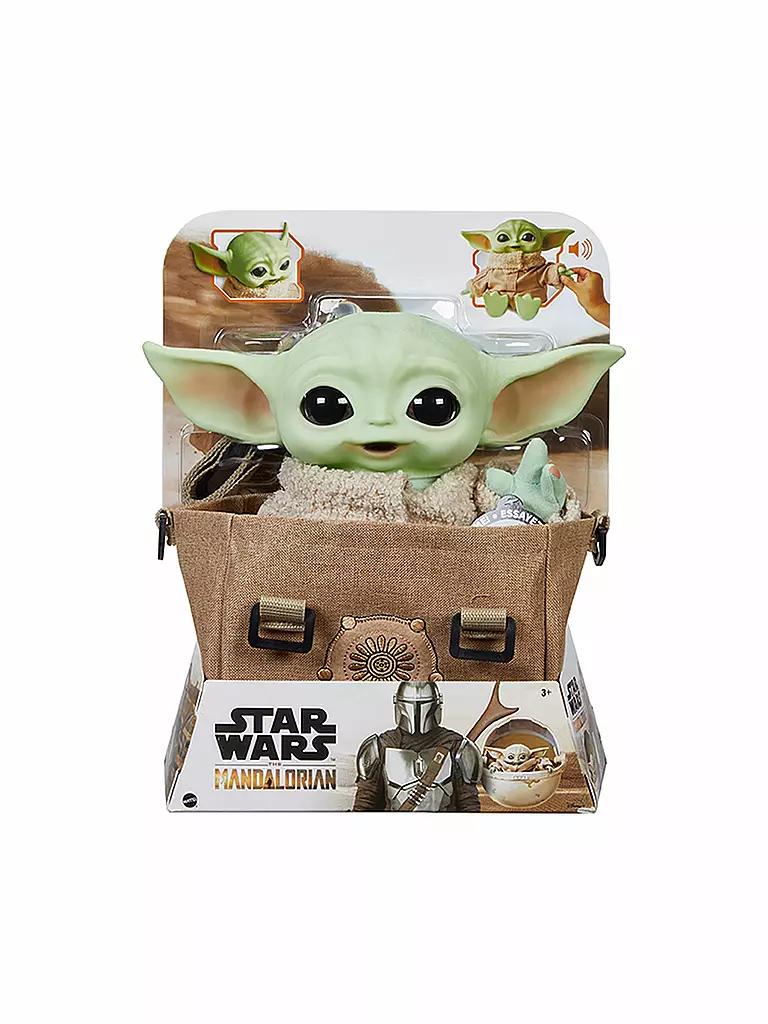 MATTEL | Star Wars Mandalorian The Child Baby Yoda Funktionsplüsch & Tasche Geschenkset | grün