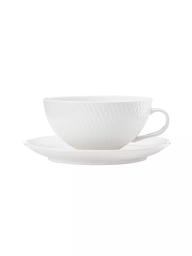 MAXWELL & WILLIAMS | Teetasse mit Unterteller 250ml "Diamonds Round" | weiss