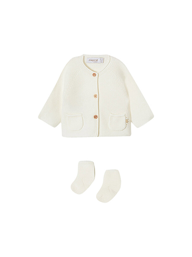 MAYORAL Baby Mädchen Strickjacke und Socken creme | 62