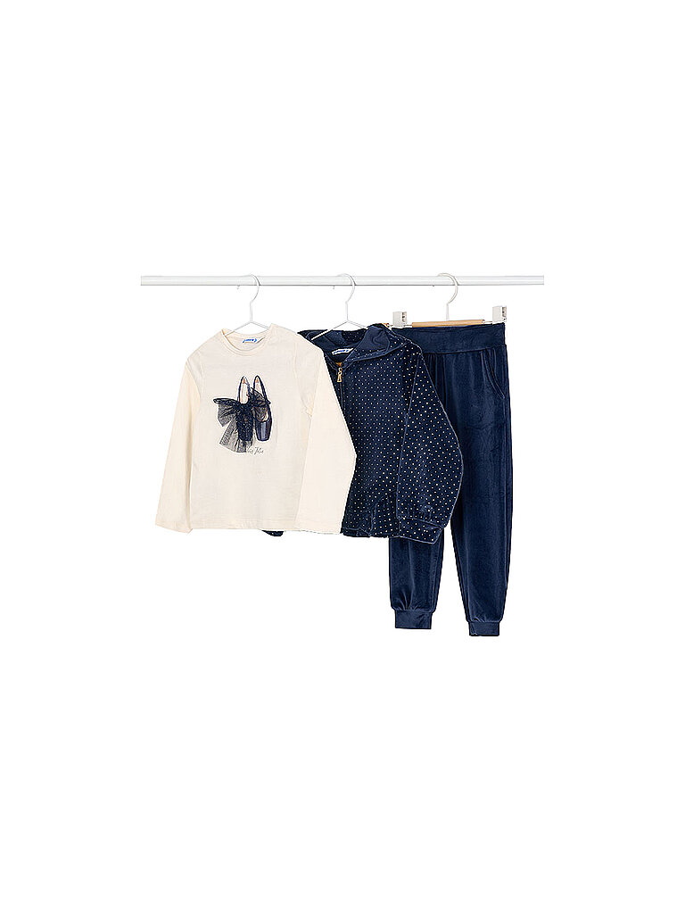 MAYORAL Mädchen Set 3-teilig Jacke, Langarmshirt und Hose dunkelblau | 92