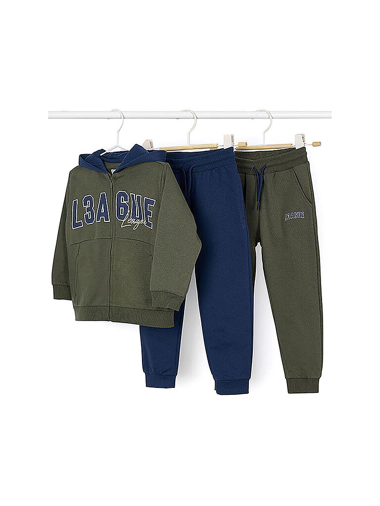 MAYORAL Jungen Set 3-teilig Sweatjacke und Jogginghosen olive | 140