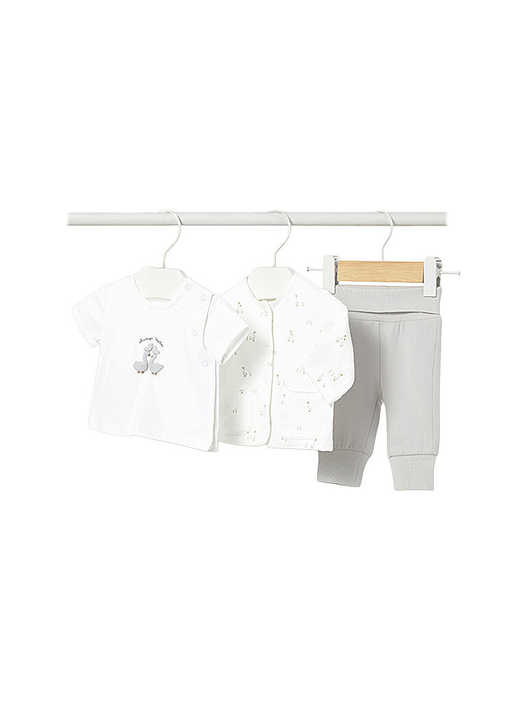 MAYORAL Baby Set 3-teilig Jacke, T-Shirt und Hose weiss | 56