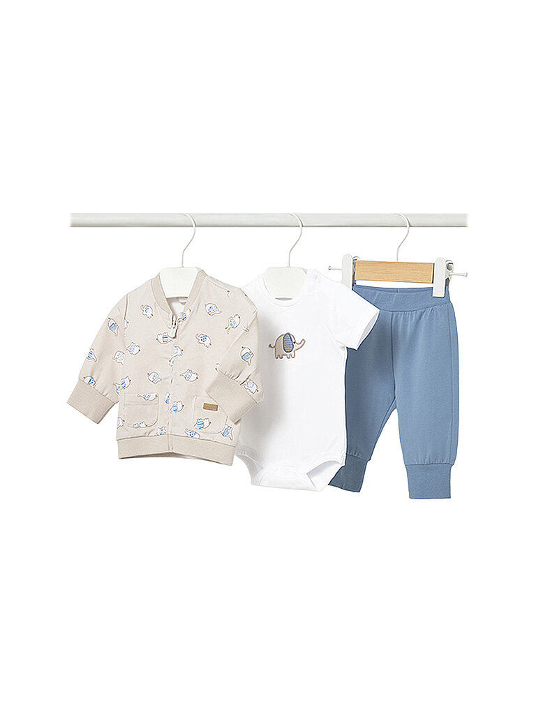 MAYORAL Baby Set 3-teilig Jacke, Body und Hose blau | 56