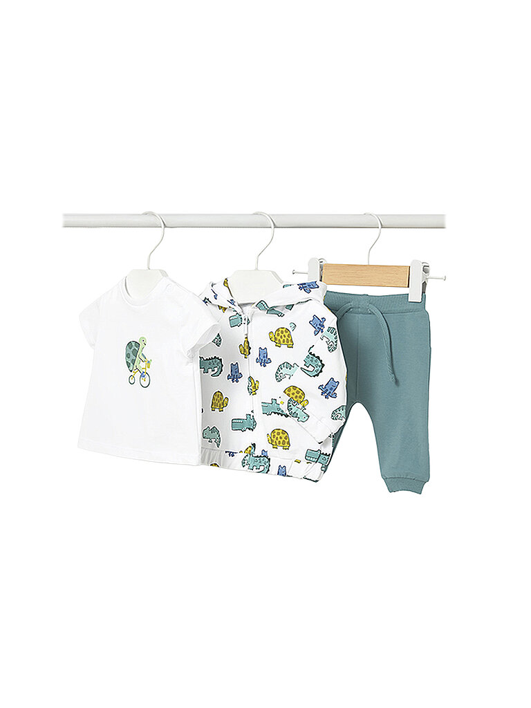 MAYORAL Baby Set 3-teilig Jacke, T-Shirt und Hose grün | 56