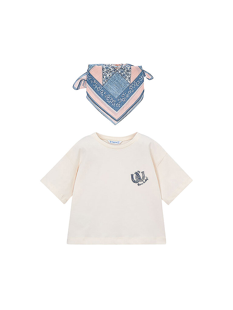 MAYORAL Mädchen T-Shirt mit Tuch creme | 92