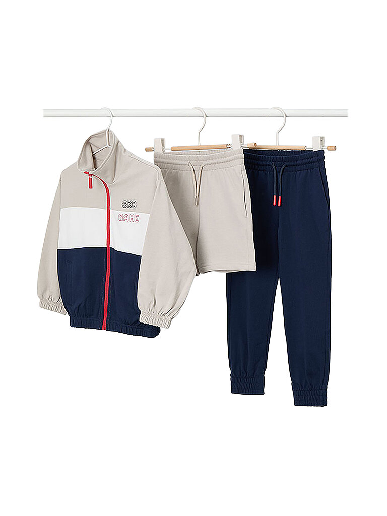 MAYORAL Jungen Set 3-teilig Jacke, Jogginghose und Shorts dunkelblau | 92