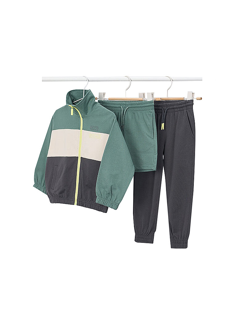 MAYORAL Jungen Set 3-teilig Jacke, Jogginghose und Shorts grün | 92