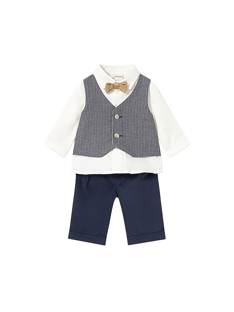 MAYORAL Baby Set 3-teilig Hemd, Hose und Gilet dunkelblau | 62